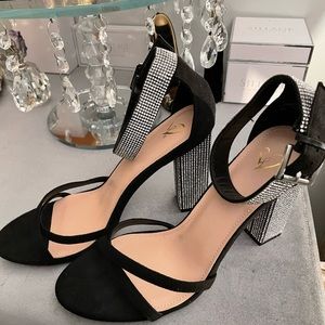 Black rhinestone shoes